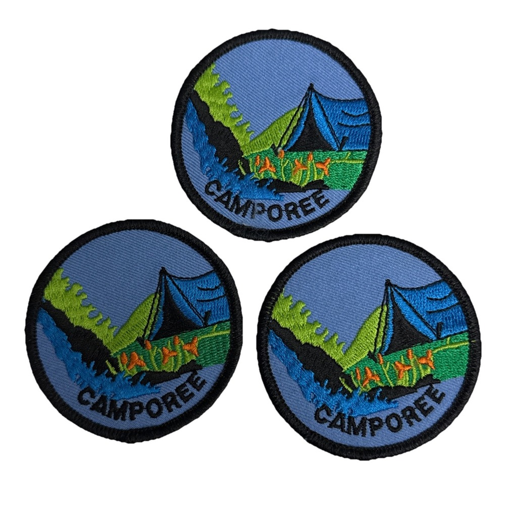 VTG Boy Girl Scouts Embroidered Camporee Patch Merit Activity Patches Lot Of 3